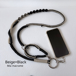 【Beige✖️Black】シンプル好きな方に捧ぐ　パラコード スマホショルダー　アウトドア　運動会　サイクリング　手ぶら　お出かけ