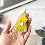 【ビーズ刺繍】オカメインコの帯留・ブローチ・ヘアクリップ