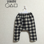 再販×3☆綿麻チェック□□□のsarrouel pants