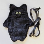 【艶くろ】もじゃ猫ポケット付きスマホショルダー