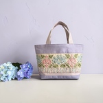 紫陽花 インド刺繍×キラキラツイード 帆布/トートバッグ