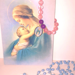 ボヘミアン 天然石 マリア様 メダイブレスレット