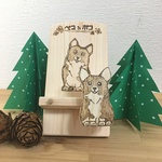 tara0様オーダー  木製　コーギー携帯スタンド