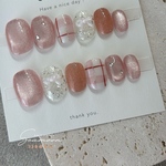 〖翌日発送♡〗既存サイズ販売☽⋰ ミラーフラワー⸜ ✿ ⸝ フリーサイズ ネイルチップ 成人式ネイルチップ ブライダルネイルチップ 