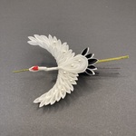 ［受注制作］ちりめん細工の鶴の髪飾り