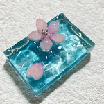 きらめく水面に舞い落ちた桜　オブジェ　レジンアート