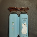 【お名前入れ無料】眼鏡ケース　白猫ちゃん
