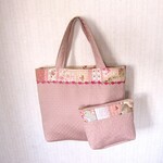 完成品☆ピンクのトートバッグとポーチセット