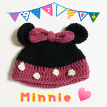受注後作成☆ミニーちゃん風ニット帽♬