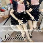 ¥2,450 フリフリ仲良しサロペット set　22cmドール服　