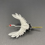 ［受注制作］ちりめん細工の鶴の髪飾り
