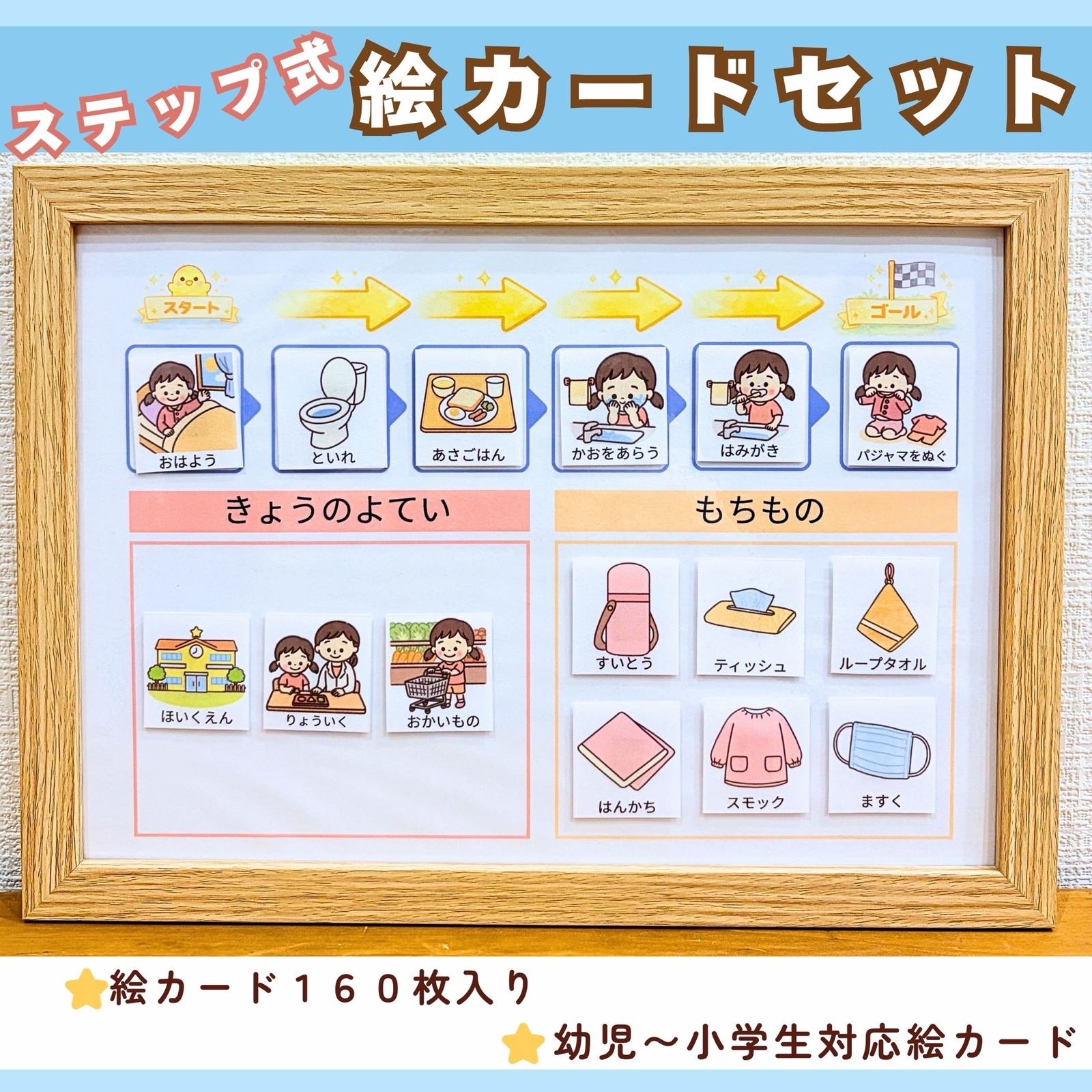 ステップ式！スケジュール絵カードセット｜視覚支援・発達障害・絵