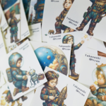 Clockwork Astronaut｜22 sticker set｜スチームパンク宇宙飛行士コラージュパック｜マンスリーパック｜人物ステッカー｜背景ステッカー｜小物ステッカー