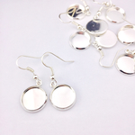 2 ペア 4 個セット☆ピアスフック付きミール皿☆ 銀 シルバー☆ピアス イヤリング レジン