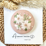 刺繍ブローチorヘアゴム✳︎桜の花pink