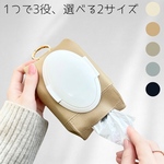 1つで3役　おでかけマルチポーチ　選べる２サイズ　カラビナ付き　出産祝い　名入れ　ギフト対応　ペット　お散歩　ウェットティッシュ　おしりふき　除菌シート　ティッシュ　ゴミ袋　ロールゴミ袋　ベビーカー