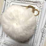 ファーボール10㎝☆バッグチャーム☆ホワイト☆キーホルダー