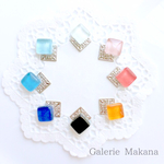 【再販】透かしスクエアシルバー◇シンプルイヤリング/ピアス