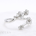 🌟new🌟小さな小花　フラワーリング　バイカラーリング　華奢リング　silver925プレーティング【金属アレルギー対応】フリーサイズ　指輪　シルバーリング　シルバーアクセサリー　クリスマス　氷