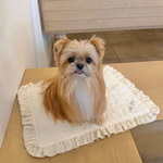 【名入れ】bear quilting frill cafe mat