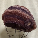 🎄SALE🌟自然派手紡ぎウールヤーンで編んだナチュラル♪ベレー帽/野呂英作あづみ col.30/再販