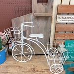 オシャレな自転車♡ホワイト系【インテリア雑貨ジャンクガーデン雑貨】アンティーク風♡フラワースタンド♪ディスプレイ