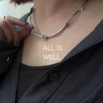 4月24日21時再販【 dot. 】ドット　ショートネックレス　ステンレス製　2連ネックレス　天然石　シルバー　スクエア　ALL IS WELL.
