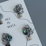 【 equip. 】エクイプ　シルバー　シェル　オーロラ　カラー　個性的　アクセント　ステンレス　ALL IS WELL.