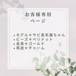 ＊お客様専用ページ＊モデル:淡いサビ猫の長毛猫ちゃん(金具ゴールド、ビーズ・ペリドットキャッツアイ)チャーム