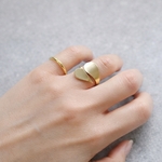 真鍮ハートリング｜マット仕上げ｜フリーサイズ　"Matte Brass Heart Ring"
