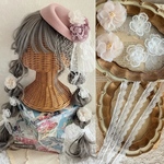 【ヘアアレンジ9点セット】｜ヘアピン ヘアクリップ ゴム｜フラワー刺繍 レース｜キッズ 女の子 大人｜七五三 753｜着物 袴 ドレス｜ヘアアクセサリー｜フォト 撮影