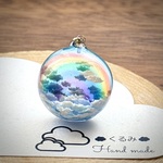 半球の雲レジン   虹の空 バチカン付き