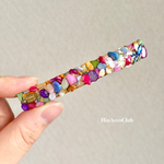 H226.💖1点限定再販なし💖レジン カラフルバレッタ ヘアアクセ ヘアクリップ ピンク さざれ石 ミックスシェル 春夏 秋冬 エレガント キラキラ デート 女子会 お呼ばれ 二次会 ドレス  特別 