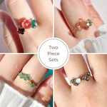 -Jewelry Flower2点セット-  組み合わせ自由◎お得なセットリング