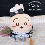 ぬい服 10cm ちいかわ 着せ替え メイド風 ワンピース 白黒 リボン ほうき 3点セット 可愛い