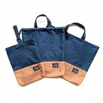 入園入学3点セット　帆布レッスンバッグ&上履き袋&体操服袋　ネイビー　絵本袋　図書袋　シューズケース　巾着袋　お着替え入れ　男の子　シンプル　無地　小学生　幼稚園　保育園　サイズオーダー