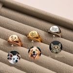 うちの子リング 写真から刻印 ペットオーダーメイド指輪 名入れ可 ペットメモリアルジュエリー 動物  猫 犬 うさぎ 鳥 ハムスター