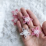 ペーパークイリング　ピンクと白のお花のパーツ10個セット