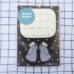 メモ用紙　memo paper　A7　「 さくらんぼとガール black ver」