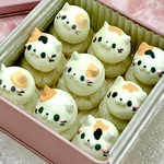 スノーマンのミニミニクッキー缶【ねこ】