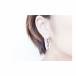 かすみ草レジンアクセサリー/イヤリング/white/green/パール
