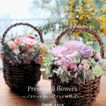 プリザーブドフラワー✳︎草花のナチュラルアレンジ🧺［受注制作］［敬老の日＊母の日＊フラワーギフト＊大人可愛いアレンジ］