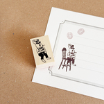 コーヒータイムのうさぎはんこ　ラバースタンプ［20×30mm］