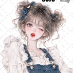 original sticker « no.8373 »     //     人物ステッカー オリジナルステッカー オリジナル人物ステッカー ステッカー cotton melody