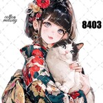 original sticker « no.8403 »     //     人物ステッカー オリジナルステッカー オリジナル人物ステッカー ステッカー cotton melody