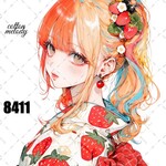original sticker « no.8411 »     //     人物ステッカー オリジナルステッカー オリジナル人物ステッカー ステッカー cotton melody