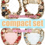 【4月イベント対象】Alice in cotton world / compact set / 25種類各3枚 / cotton melody / 装飾ステッカー / ver frame【アリス】