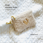  NUBI  risudon beigeコインケース　ヌビ　イブル　りす　どんぐり　刺繍