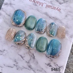 ネイルチップ　9465 ターコイズ　青緑　現品　夏ネイル　ブルー