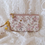 Petit Charm Pouch(プティチャームポーチ）｜キーリング付きミニポーチ♡リバティ ラブ・ポージーズ ピンクアーモンド